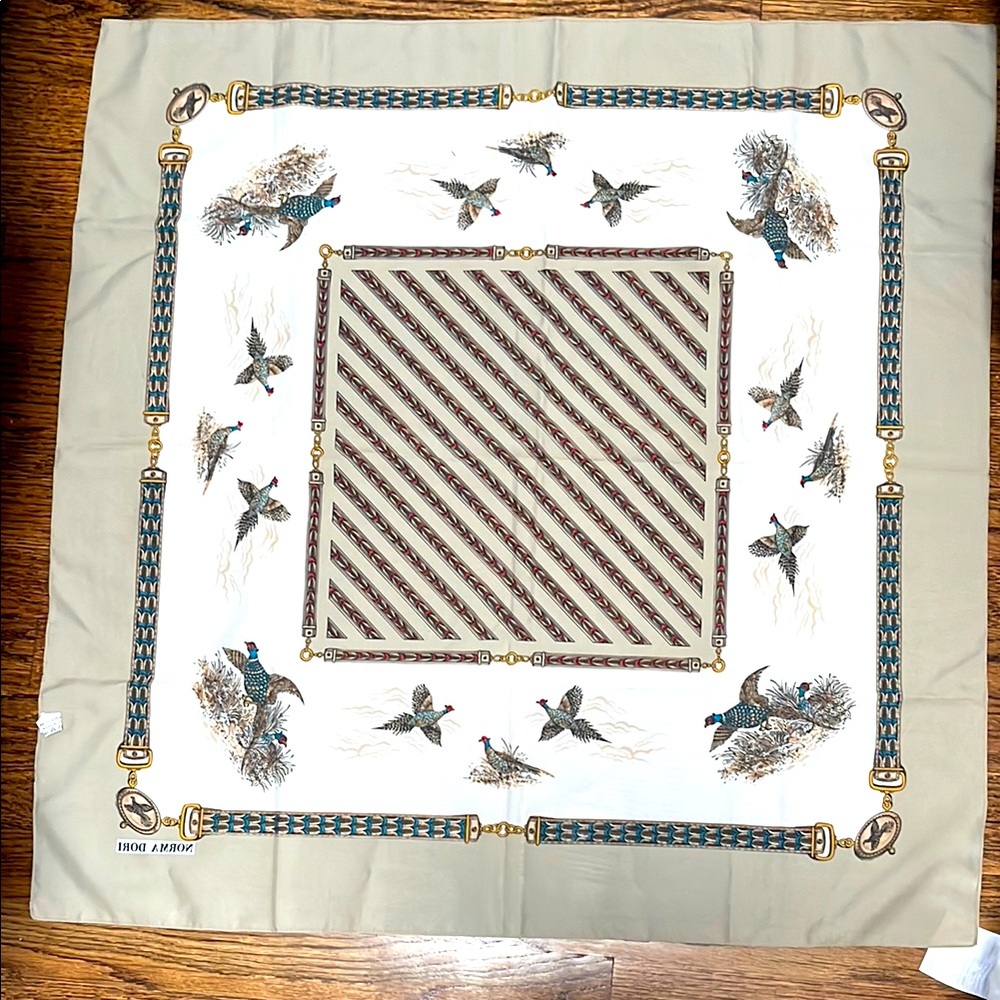 Square Scarf with Bird Design